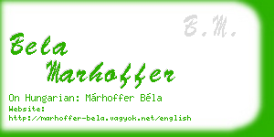 bela marhoffer business card